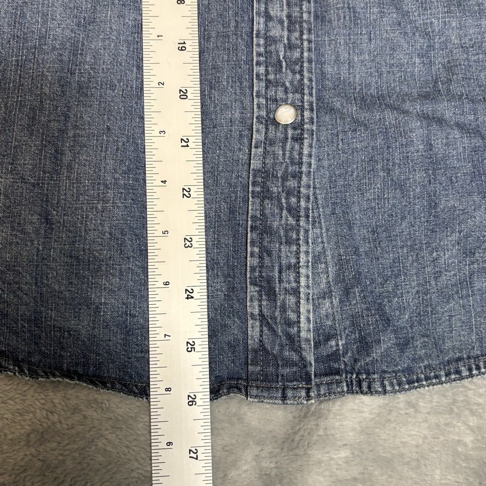 J.Crew Women Long Sleeve Slim Denim Snap Button-Up Jacket Blue Size 4 Pearl Snap - Picture 3 of 8